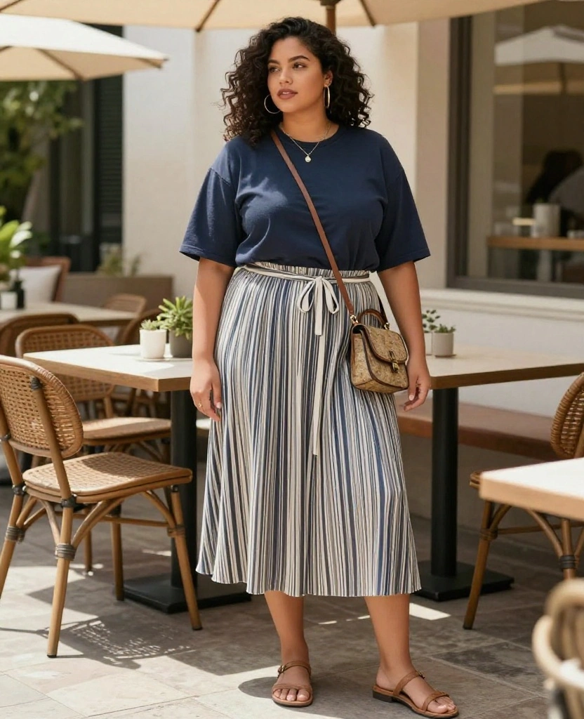 30 Chic Skirt Outfit Ideas to Elevate Your Style for Every Occasion - 18. Casual and Breezy with a Jersey Skirt 1