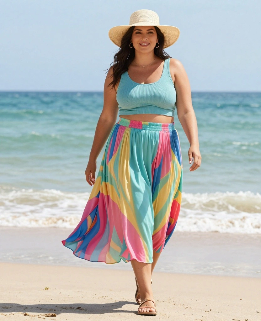 30 Chic Skirt Outfit Ideas to Elevate Your Style for Every Occasion - 21. Summer Vibes with a Flowy A-Line Skirt 1