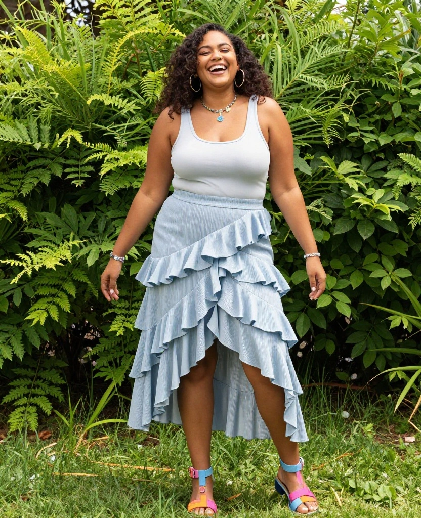 30 Chic Skirt Outfit Ideas to Elevate Your Style for Every Occasion - 23. Flirty and Fun with a Ruffled Skirt 1