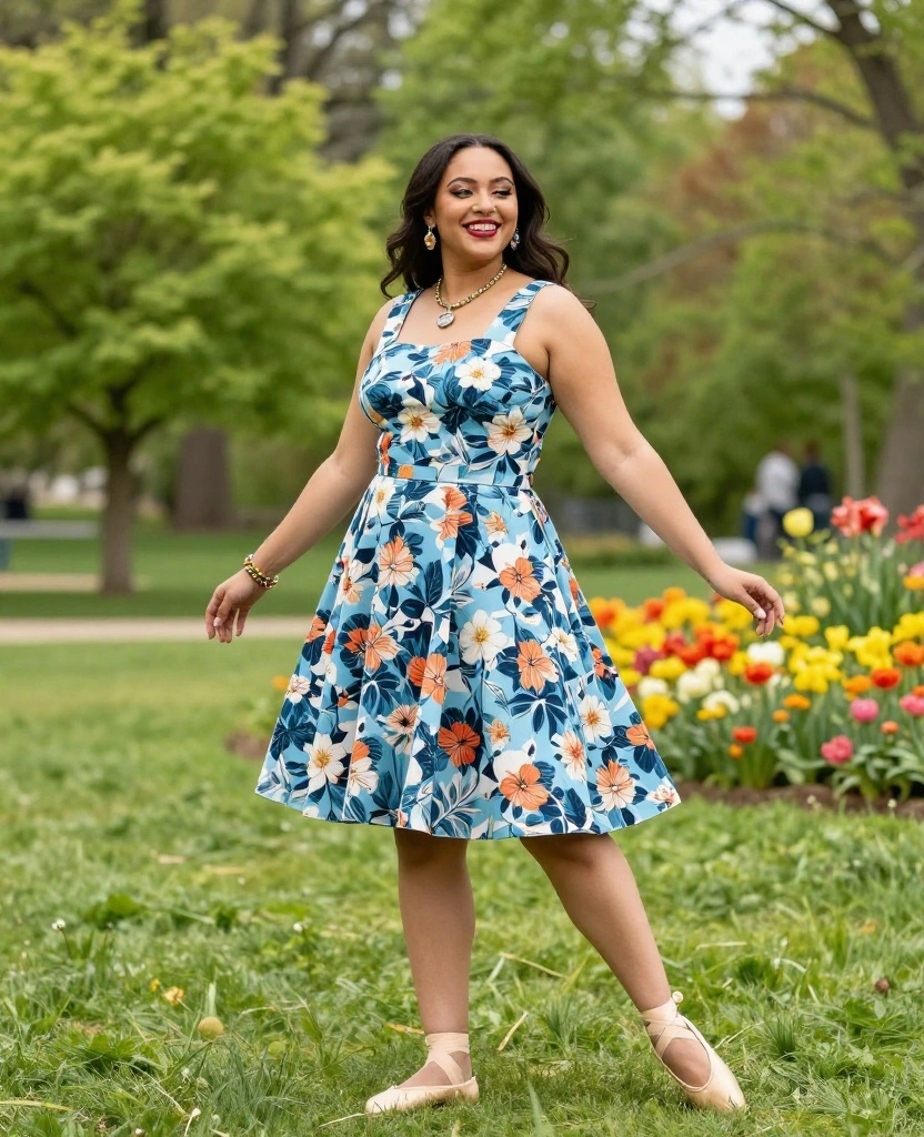 30 Chic Skirt Outfit Ideas to Elevate Your Style for Every Occasion - 3. Flirty Fun with a Printed A-Line Skirt 1