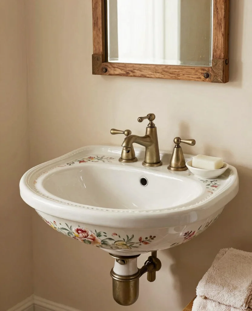 Charming Rustic Bathroom Sink Ideas to Transform Your Space into a Cozy Retreat - 2. Vintage Ceramic Sinks: Timeless Elegance 1