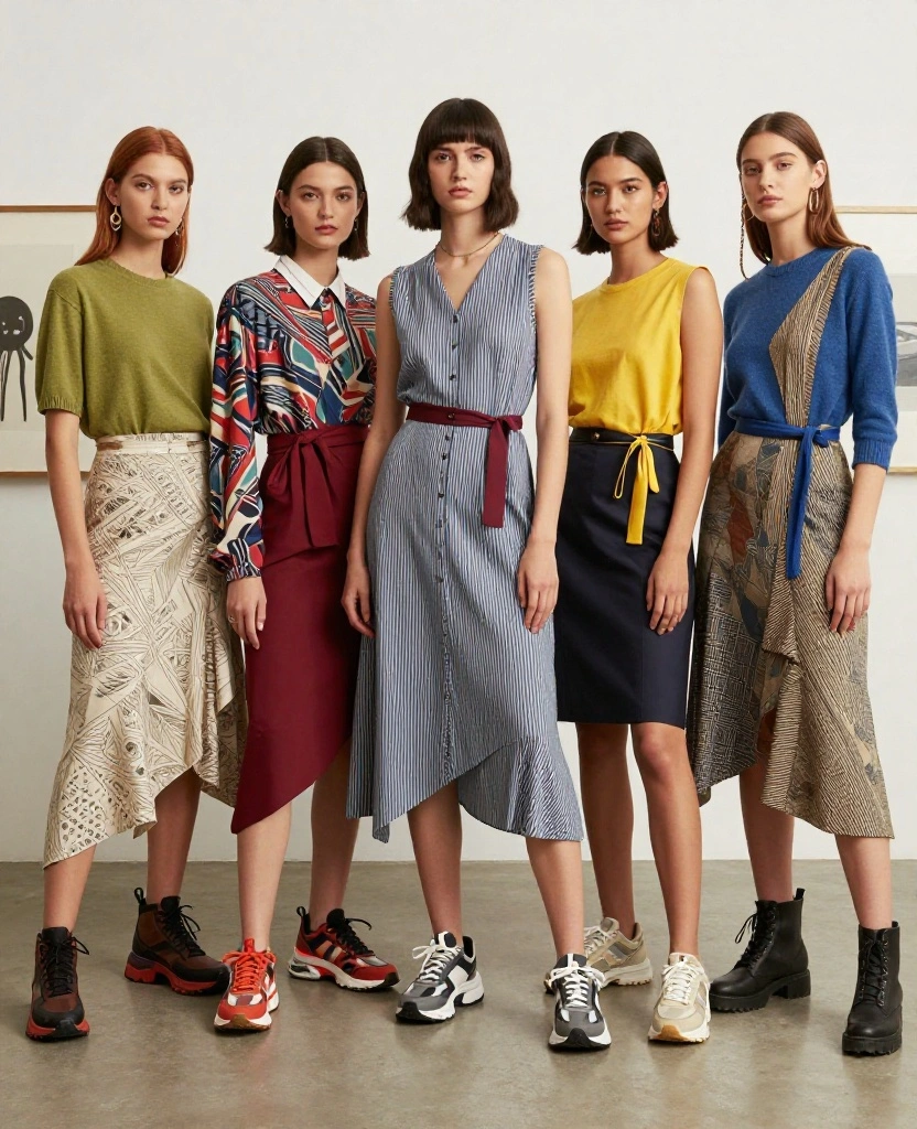 Chic Ways to Style a Skirt with Sneakers for Effortless Everyday Glam - 10. Asymmetrical Skirt with Statement Sneakers 1