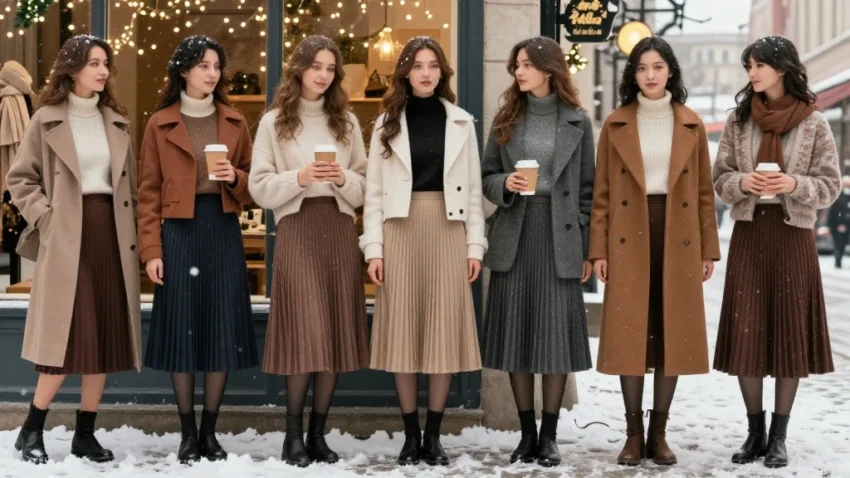Effortlessly Chic: Style Your Skirt with Tights for the Perfect Winter Look