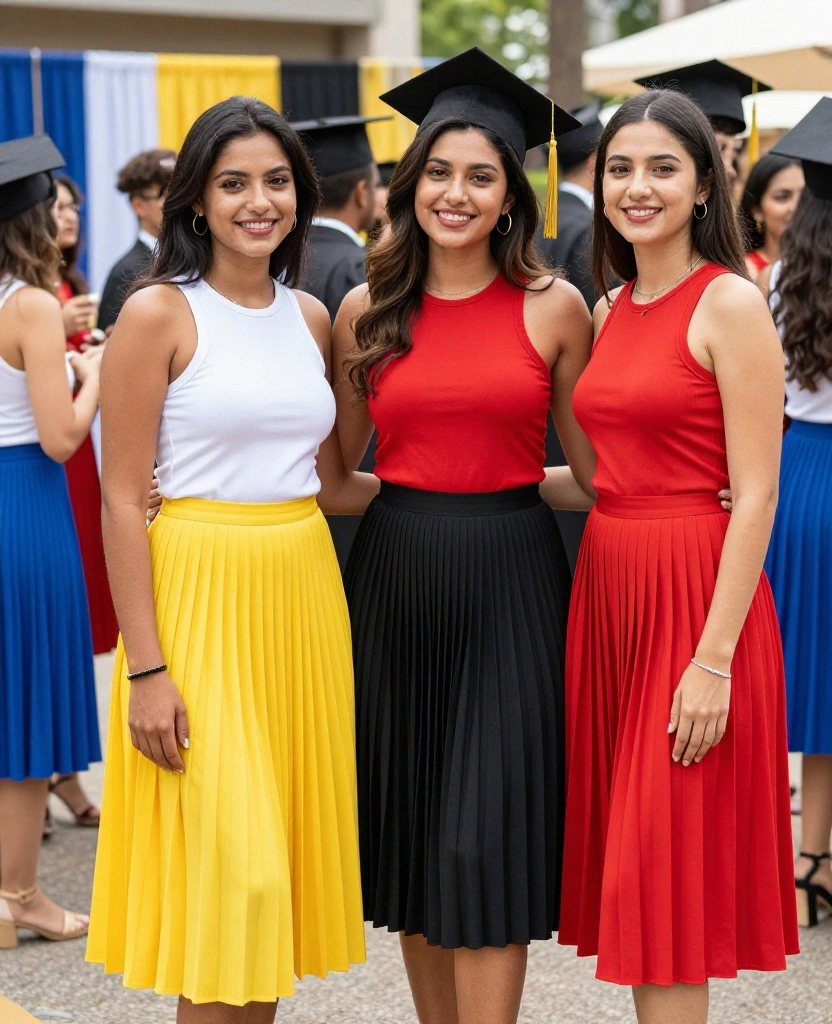 Stylish Skirt Graduation Outfit Ideas to Celebrate Your Big Day in Style - 5. Pleated Skirt with a Fitted Tank Top 1