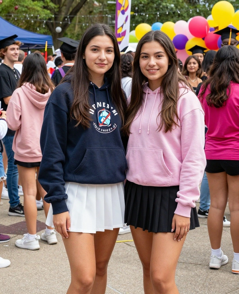 Stylish Skirt Graduation Outfit Ideas to Celebrate Your Big Day in Style - 9. Sporty Skirt with a Stylish Hoodie 1