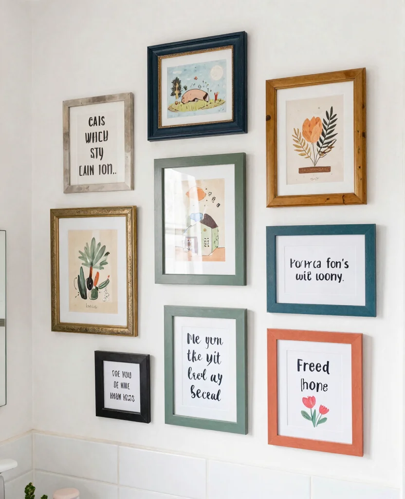 Transform Your Bathroom with Dollar Store DIY Decor: Wall Art & Organizing Ideas! - 1. Create a Gallery Wall with Dollar Store Frames 1