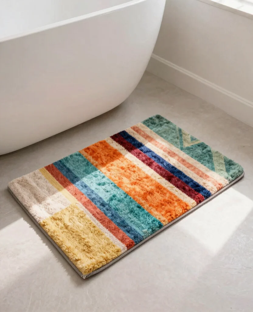 Transform Your Bathroom with Dollar Store DIY Decor: Wall Art & Organizing Ideas! - 6. Create a DIY Bath Mat from Dollar Store Towels 1