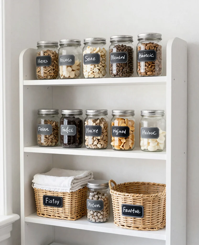 Transform Your Bathroom with Dollar Store DIY Decor: Wall Art & Organizing Ideas! - 7. Personalize Your Space with DIY Labels 1