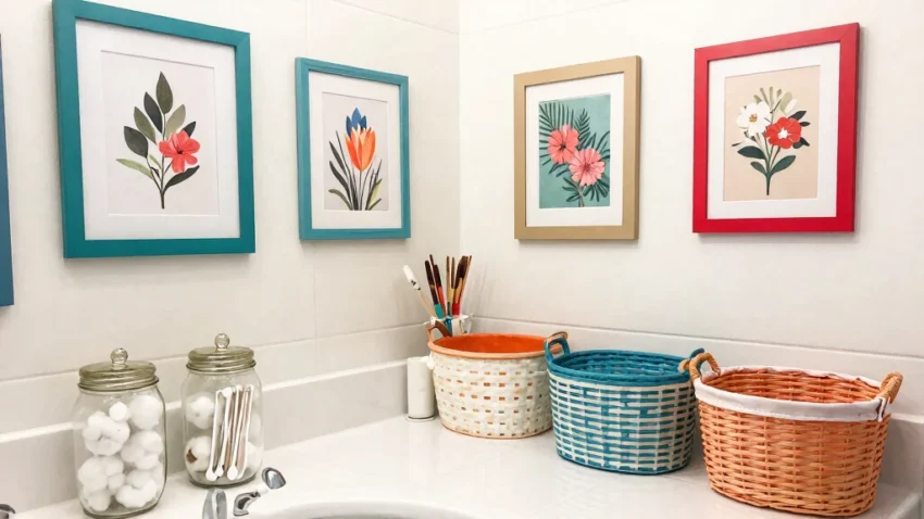Transform Your Bathroom with Dollar Store DIY Decor: Wall Art & Organizing Ideas!