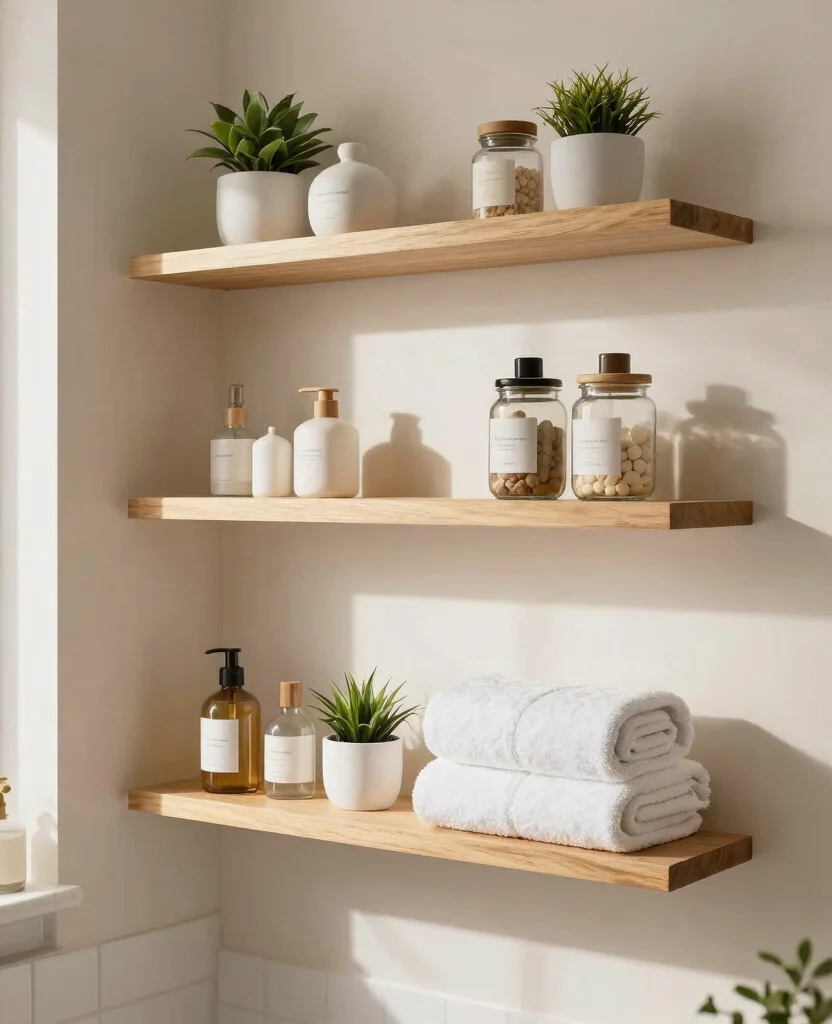 Transform Your Small Bathroom with Creative Storage Ideas for a Clutter-Free Oasis - 1. Floating Shelves: The Ultimate Space-Saver 1