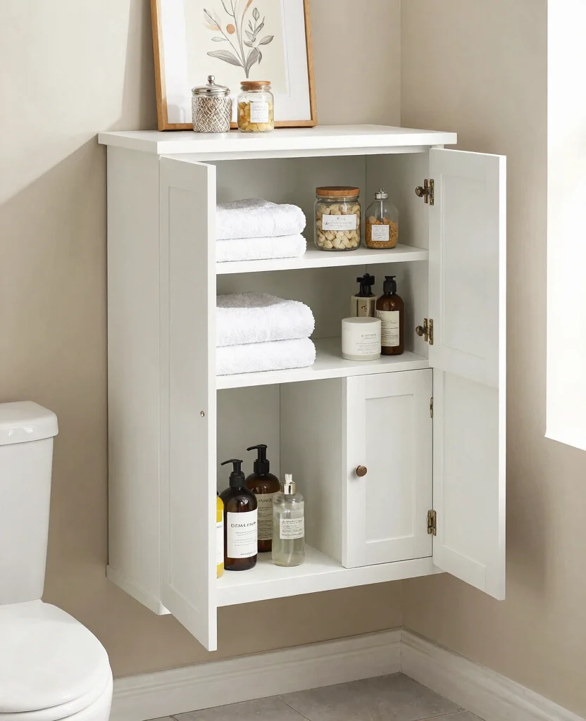 Transform Your Small Bathroom with Creative Storage Ideas for a Clutter-Free Oasis - 2. Over-the-Toilet Storage: A Vertical Solution 1