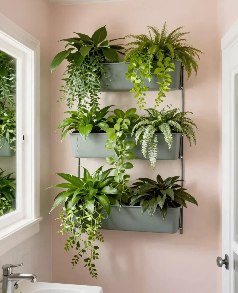 Transform Your Small Bathroom with Creative Storage Ideas for a Clutter-Free Oasis - 7. Vertical Garden: Adding Nature and Charm 1