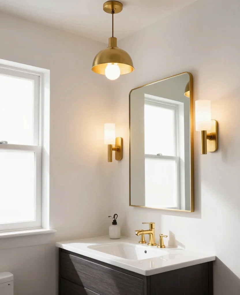 Transform Your Small Bathroom with Modern Luxury Decor Inspiration and Ideas - 4. Statement Lighting Fixtures 1