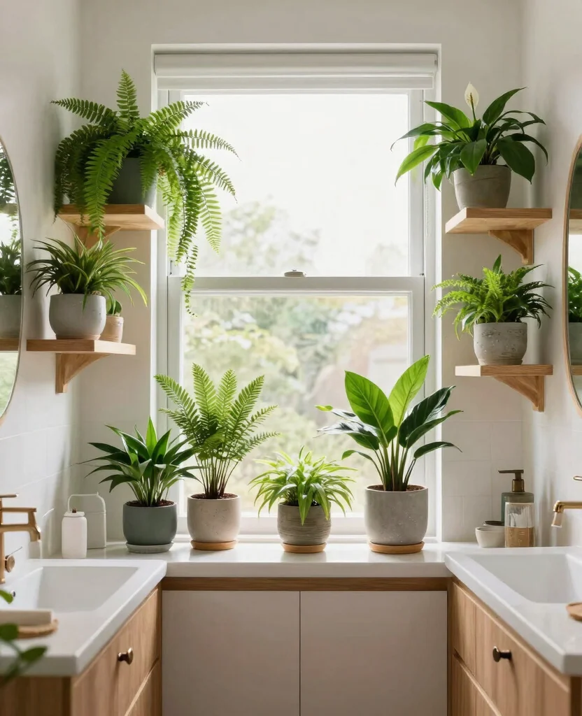 Transform Your Small Bathroom with Modern Luxury Decor Inspiration and Ideas - 5. Incorporate Nature with Greenery 1