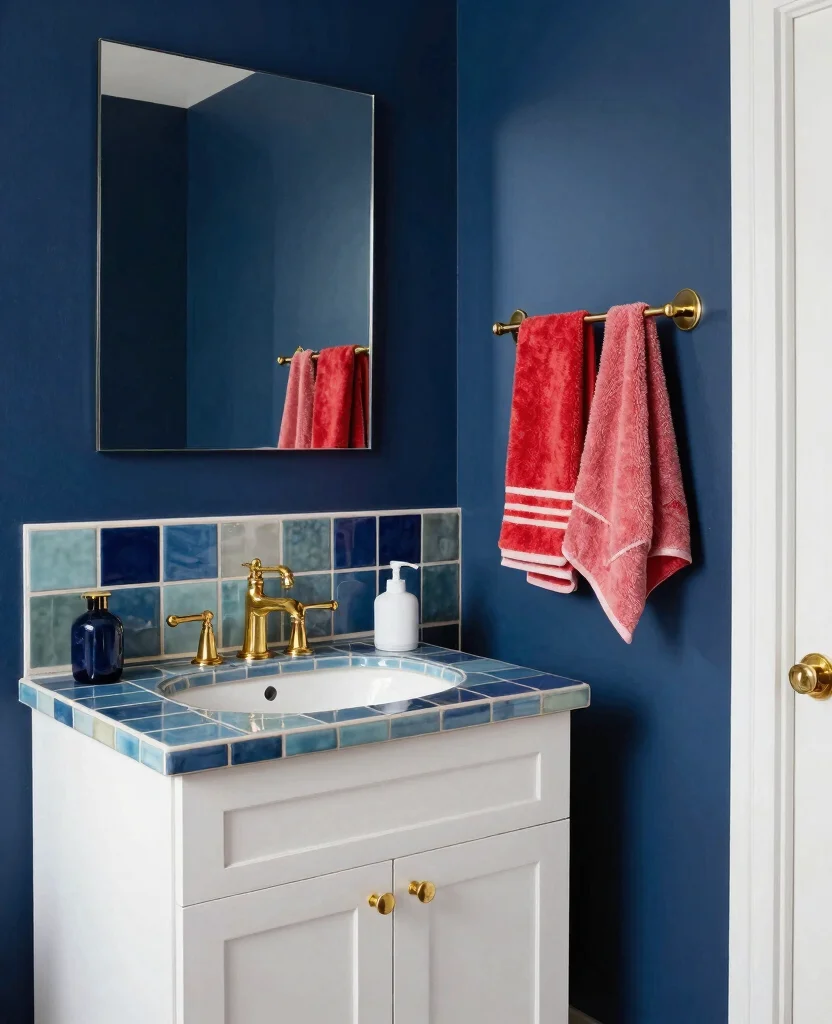 Transform Your Small Bathroom with Modern Luxury Decor Inspiration and Ideas - 6. Bold Color Choices 1