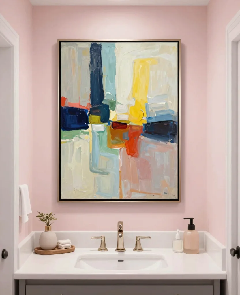 Transform Your Small Bathroom with Modern Luxury Decor Inspiration and Ideas - 9. Use of Artwork for a Unique Focal Point 1