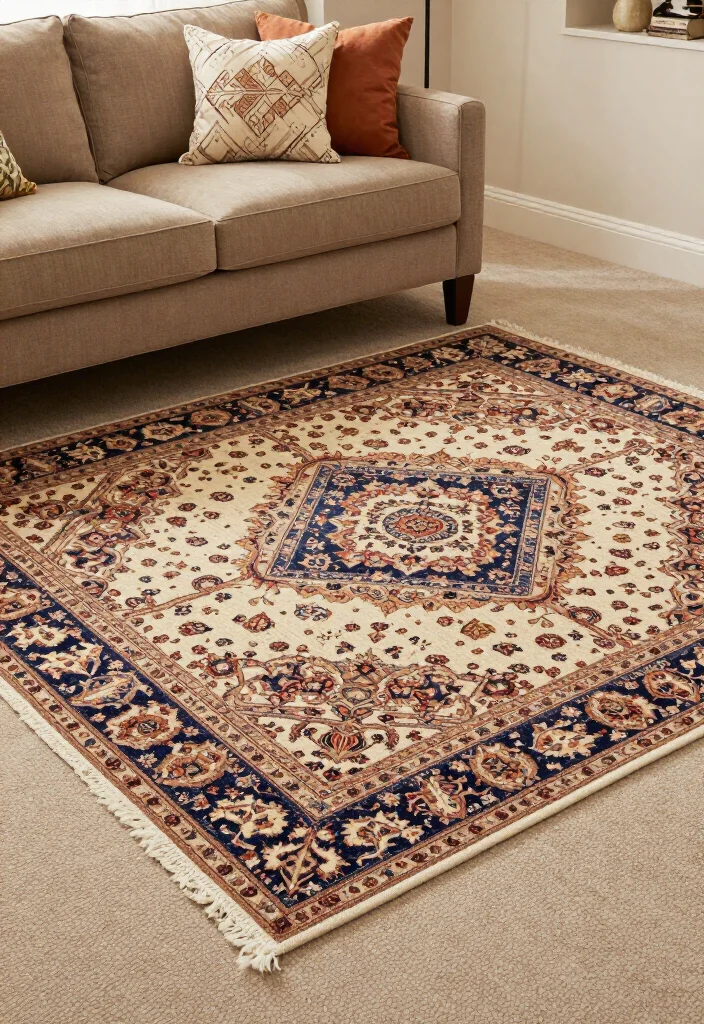20 Stunning Living Room Decor Ideas That'll Transform Your Space Overnight! - 16. Use Vintage Rugs 1
