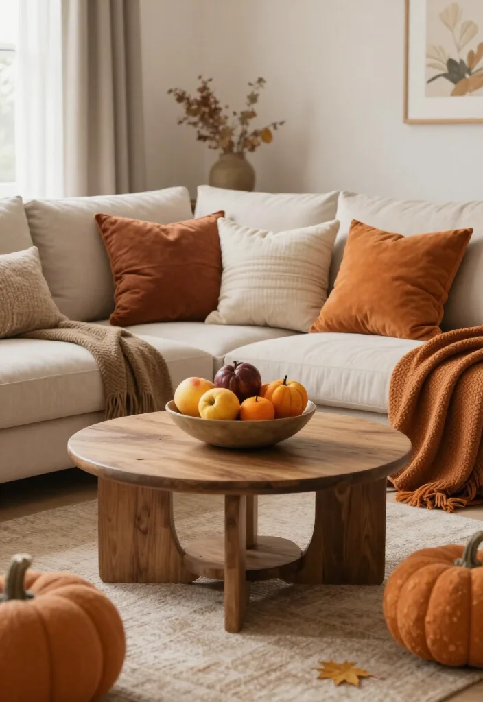 20 Stunning Living Room Decor Ideas That'll Transform Your Space Overnight! - 17. Incorporate Seasonal Decor 1