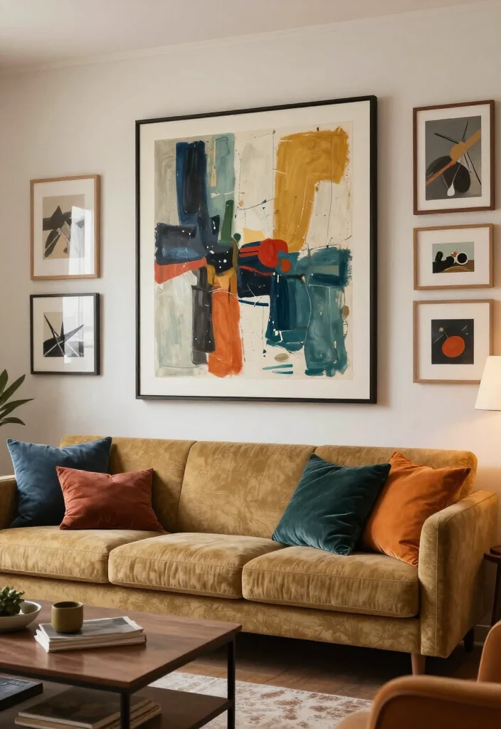 20 Stunning Living Room Decor Ideas That'll Transform Your Space Overnight! - 18. Add Artistic Touches 1