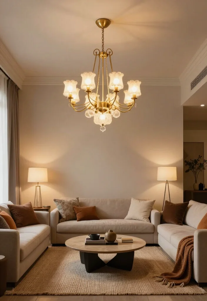 20 Stunning Living Room Decor Ideas That'll Transform Your Space Overnight! - 2. Incorporate Statement Lighting 1