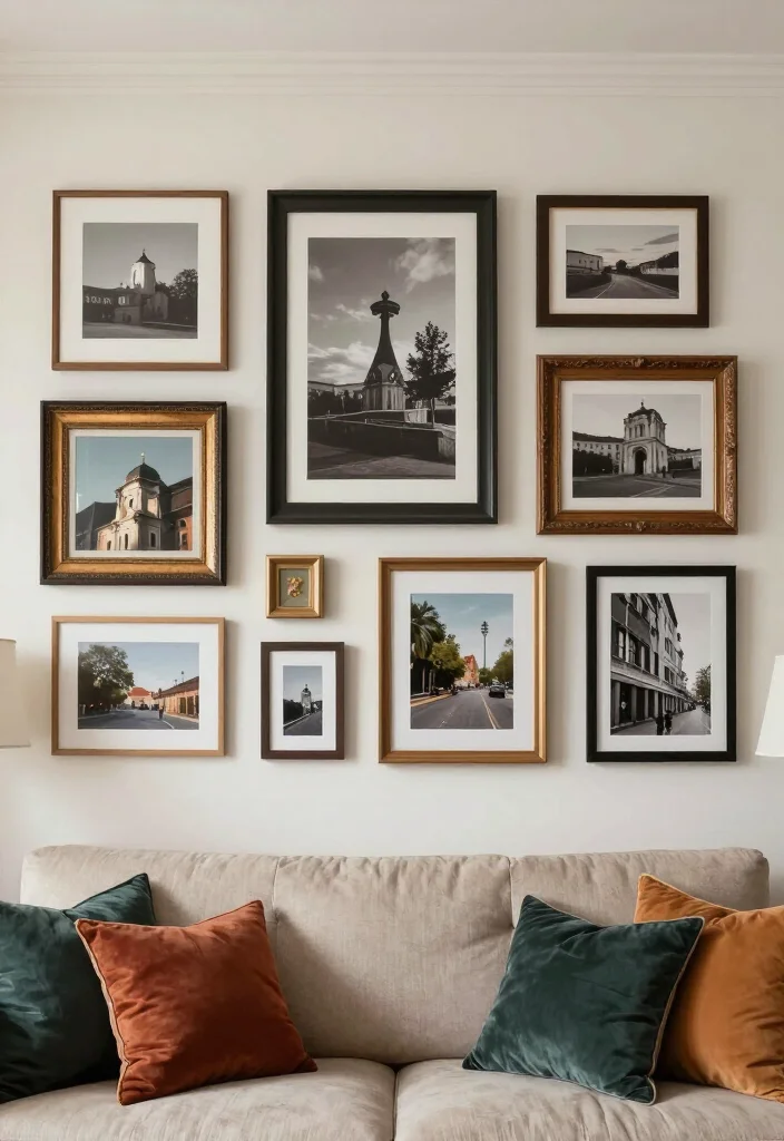 20 Stunning Living Room Decor Ideas That'll Transform Your Space Overnight! - 4. Add a Gallery Wall 1