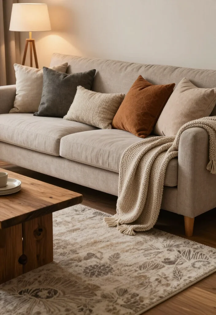 20 Stunning Living Room Decor Ideas That'll Transform Your Space Overnight! - 7. Layer Textures for Comfort 1