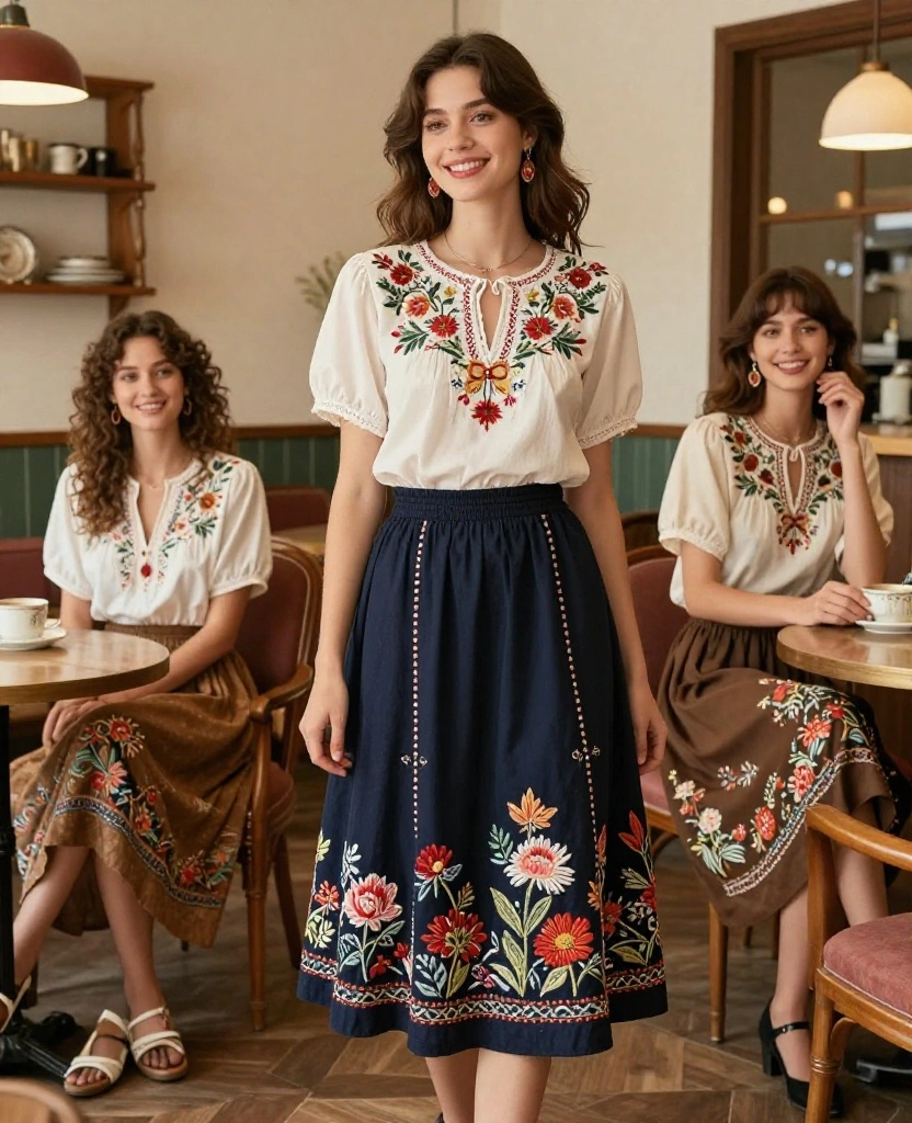 Transform Your Wardrobe with Stunning Skirt Embroidery Ideas to Try This Season - 5. Vintage Vibes 1