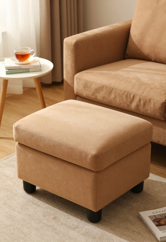 20 Cozy Living Room Ideas That'll Make You Want to Curl Up with a Book! - 12. Comfy Footrests 1