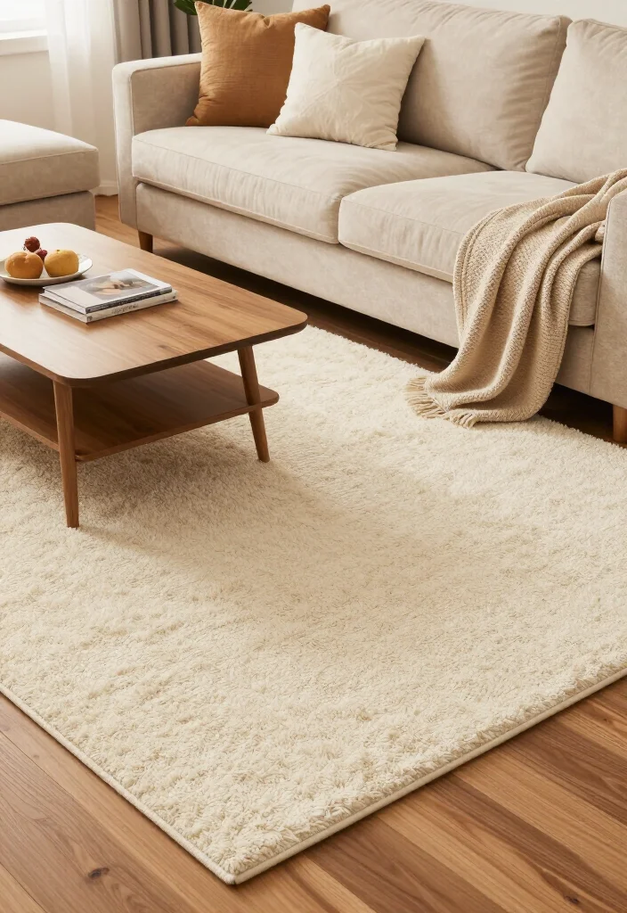 20 Cozy Living Room Ideas That'll Make You Want to Curl Up with a Book! - 9. Use Soft Flooring 1